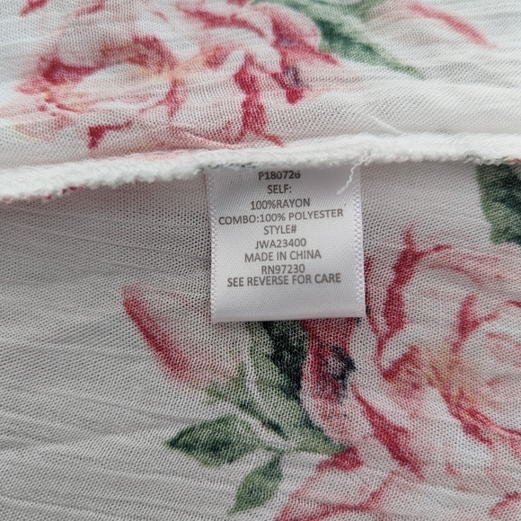 Sheer rose lace floral print blouse size Medium - Picture 10 of 10